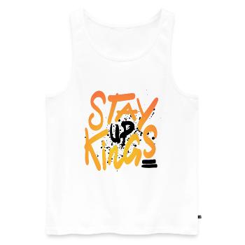 Stay Up Kings ! Only One Place - Débardeur bio Premium Homme - blanc - Devant - Michal (187cm)