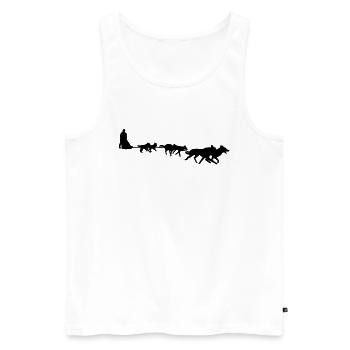 huskies - Men's Premium Organic Tank Top - white - Front - AI Model Male 178 light (178cm)