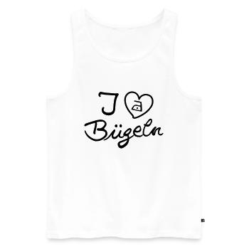 I love Bügeln - Männer Premium Bio Tank Top - Weiß - Vorne - Michal (187cm)