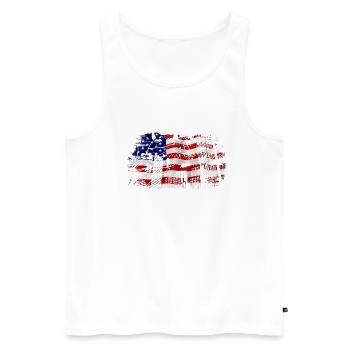 USA - Männer Premium Bio Tank Top - Weiß - Vorne - AI Model Male 178 light (178cm)