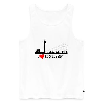 J'aime Dusseldorf - Débardeur bio Premium Homme - blanc - Devant - Michal (187cm)