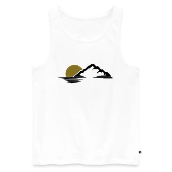 Berge Sonne Insel - Männer Premium Bio Tank Top - Weiß - Vorne - Michal (187cm)