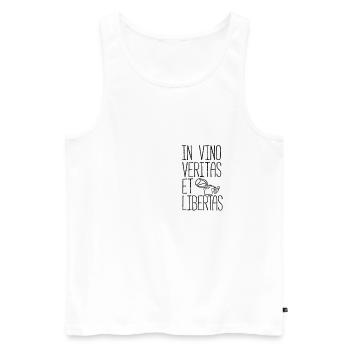 In Vino Veritas Et Libertas - Men's Premium Organic Tank Top - white - Front - AI Model Male 178 light (178cm)
