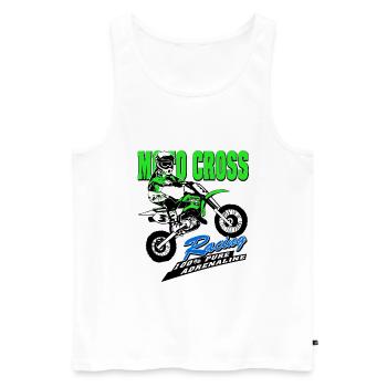 Kinder Motocross - KIDS MX - Men's Premium Organic Tank Top - white - Front - AI Model Male 178 light (178cm)