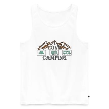Camping - Männer Premium Bio Tank Top - Weiß - Vorne - Michal (187cm)