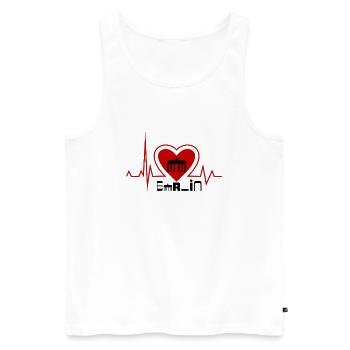 Herzschlag Berlin - Berlinliebhaber stadt - Männer Premium Bio Tank Top - Weiß - Vorne - Michal (187cm)