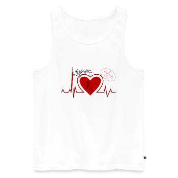Herzschlag Amsterdam - Amsterdam Liebhaber stadt - Männer Premium Bio Tank Top - Weiß - Vorne - Michal (187cm)