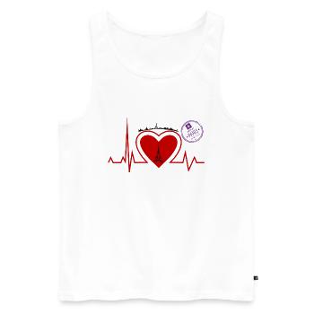 Herzschlag Paris - Paris Liebhaber stadt - Männer Premium Bio Tank Top - Weiß - Vorne - Michal (187cm)
