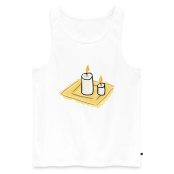 kerzen symbol leuchten feuer - Männer Premium Bio Tank Top - Weiß - Vorne - AI Model Male 178 light (178cm)