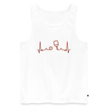 Battement de cœur Pimpleball - Débardeur bio Premium Homme - blanc - Devant - Michal (187cm)