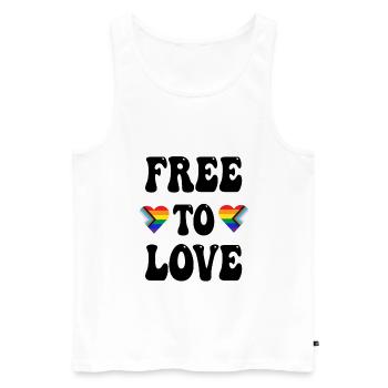 Free To Love LGBTQ Pride - Männer Premium Bio Tank Top - Weiß - Vorne - Michal (187cm)