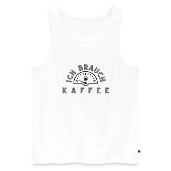 ICH Brauch Kaffee - Männer Premium Bio Tank Top - Weiß - Vorne - Michal (187cm)