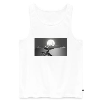 Sonne und Baum - Männer Premium Bio Tank Top - Weiß - Vorne - Michal (187cm)