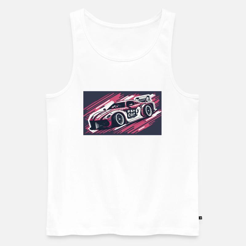 Pink Racecar - Männer Premium Bio Tank Top - Weiß