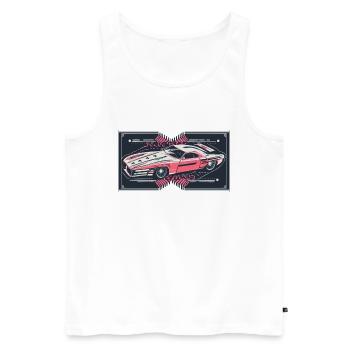 Red Retro Racecar - Männer Premium Bio Tank Top - Weiß - Vorne - AI Model Male 178 light (178cm)