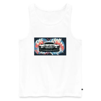 Headlights of a Racecar - Men's Premium Organic Tank Top - white - Front - Michal (187cm)