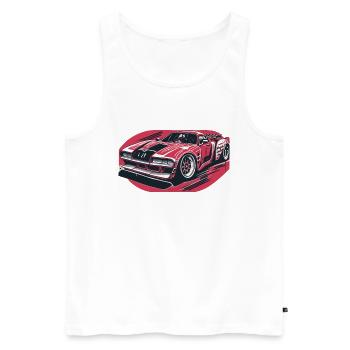 Racecar all Red - Men's Premium Organic Tank Top - white - Front - AI Model Male 178 light (178cm)
