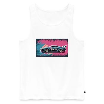 Blue-Purple Racecar - Männer Premium Bio Tank Top - Weiß - Vorne - AI Model Male 178 light (178cm)