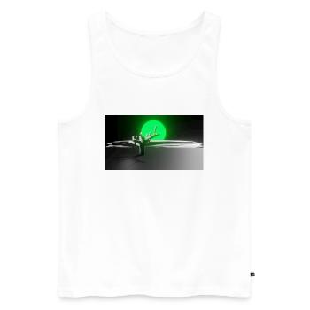 Sonne und Baum - Männer Premium Bio Tank Top - Weiß - Vorne - Michal (187cm)