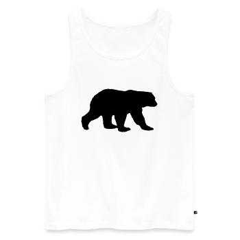 Bear Silhouette - Men's Premium Organic Tank Top - white - Front - Michal (187cm)