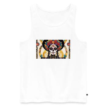 LA CATRINA DELUXE - Men's Premium Organic Tank Top - white - Front - Michal (187cm)