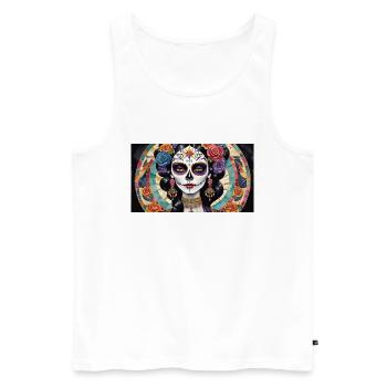 LA CATRINA DELUXE - Men's Premium Organic Tank Top - white - Front - Michal (187cm)