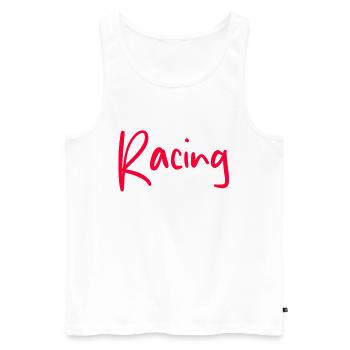 Racing - Men's Premium Organic Tank Top - white - Front - AI Model Male 178 light (178cm)