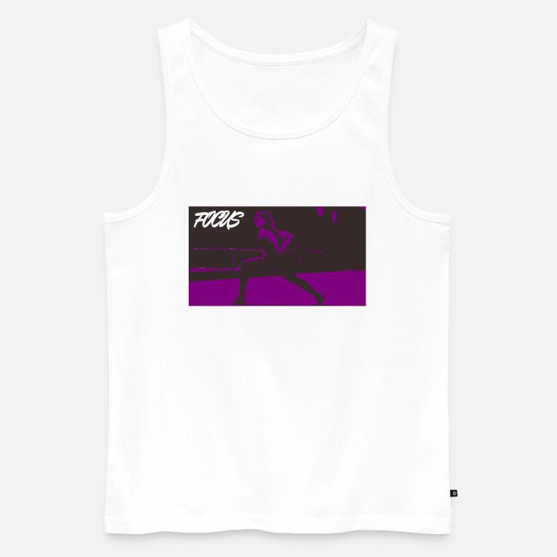 FOCUS_violet - Männer Premium Bio Tank Top - Weiß