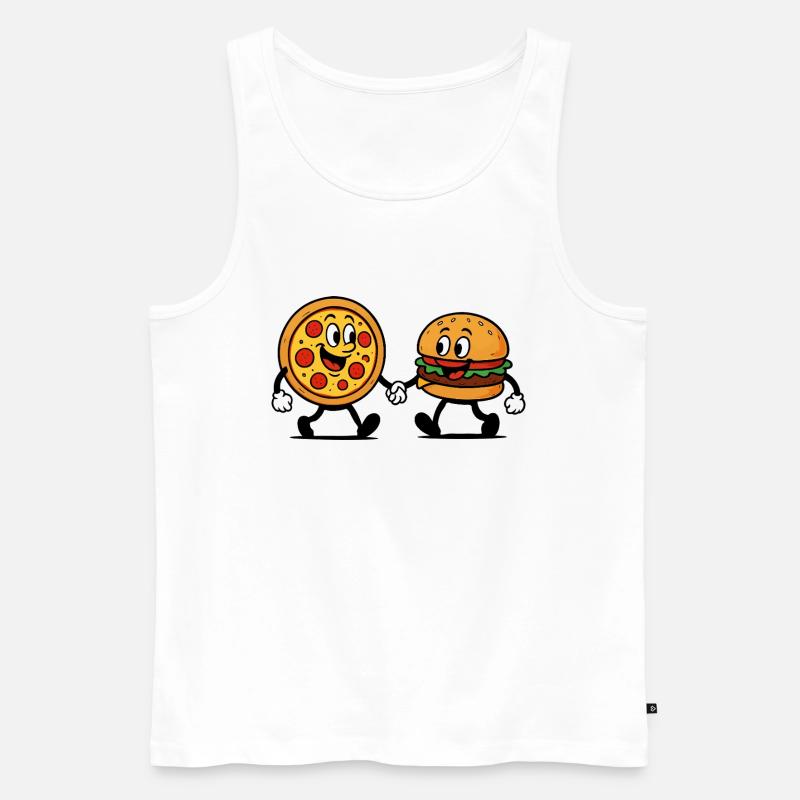 pizza burger - Männer Premium Bio Tank Top - Weiß