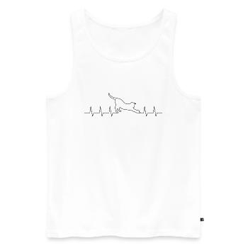 Herzschlag Katze Geschenk Tierliebe Herzlinie Cat - Männer Premium Bio Tank Top - Weiß - Vorne - Michal (187cm)