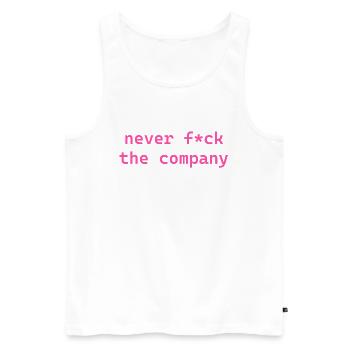 never f*ck the company pink - Männer Premium Bio Tank Top - Weiß - Vorne - AI Model Male 178 light (178cm)