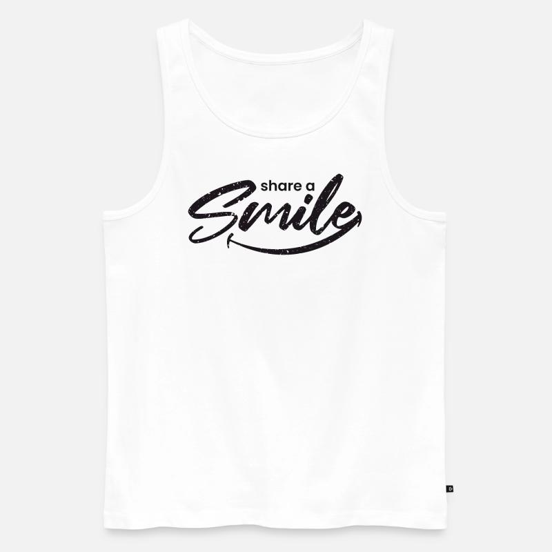 share a smile - Männer Premium Bio Tank Top - Weiß