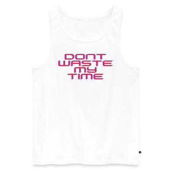 Dont waste my time - Männer Premium Bio Tank Top - Weiß - Vorne - AI Model Male 178 light (178cm)