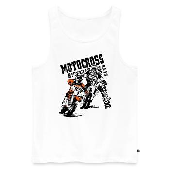 Kinder Motocross - KIDS MX - Men's Premium Organic Tank Top - white - Front - AI Model Male 178 light (178cm)