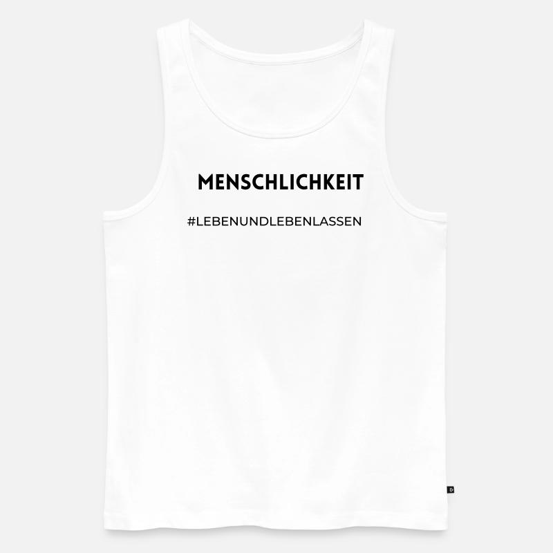 Menschlichkeit - Männer Premium Bio Tank Top - Weiß