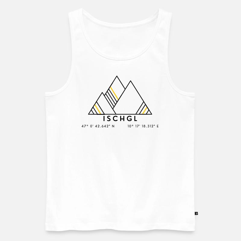 Minimalistisches Ischgl-Logo - Männer Premium Bio Tank Top - Weiß