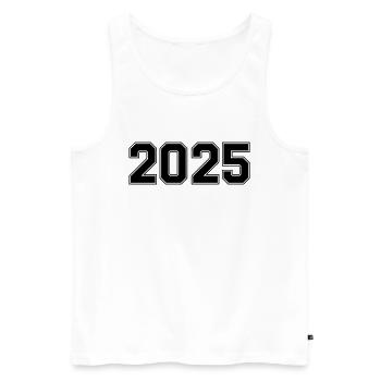 2025 - Männer Premium Bio Tank Top - Weiß - Vorne - Michal (187cm)