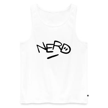 NERD - Männer Premium Bio Tank Top - Weiß - Vorne - Michal (187cm)
