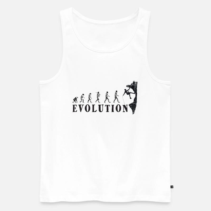 Evolution Klettern - Männer Premium Bio Tank Top - Weiß