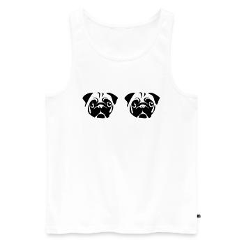Möpse - Männer Premium Bio Tank Top - Weiß - Vorne - Michal (187cm)