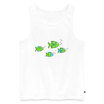 Fish Water Sea Graffiti Dessin des enfants Nature - Débardeur bio Premium Homme - blanc - Devant - AI Model Male 178 light (178cm)