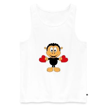 SCHAF - LIEBE - LOVE - TIER - KINDER - BABY - Männer Premium Bio Tank Top - Weiß - Vorne - Michal (187cm)