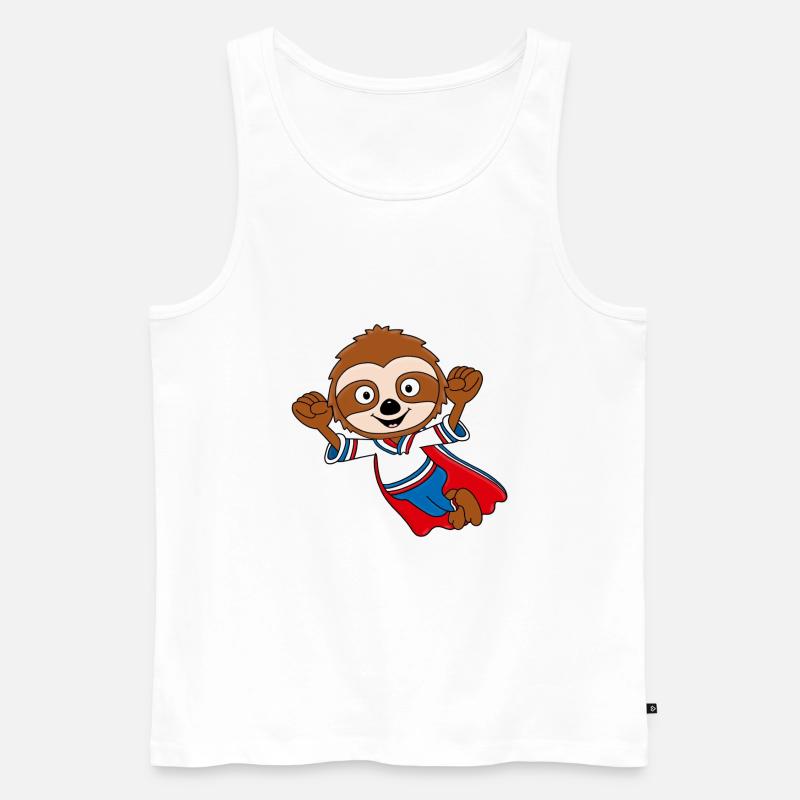 FAULTIER - SUPERHELD - TIER - TIERISCH - KIND - Männer Premium Bio Tank Top - Weiß