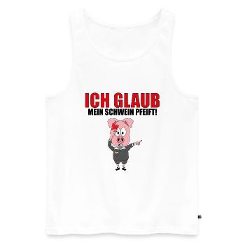 ICH GLAUB MEIN SCHWEIN PFEIFT! - SCHIEDSRICHTER - Männer Premium Bio Tank Top - Weiß - Vorne - Michal (187cm)