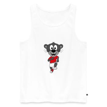 LAUFEN - JOGGEN - MARATHON - SPORT - PANTHER - Männer Premium Bio Tank Top - Weiß - Vorne - Michal (187cm)