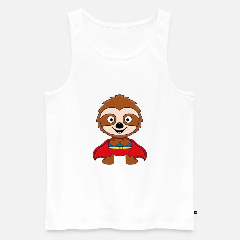 FAULTIER - SUPERHELD - TIER - TIERISCH - Männer Premium Bio Tank Top - Weiß