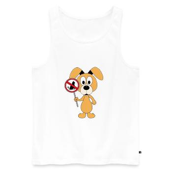 KATZEN VERBOTEN - HUND - TIERE - TIERISCH - Männer Premium Bio Tank Top - Weiß - Vorne - Michal (187cm)