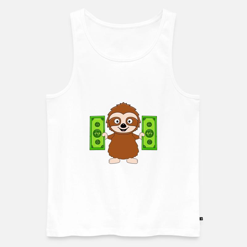 FAULTIER - GELD - TIER - TIERISCH - Männer Premium Bio Tank Top - Weiß