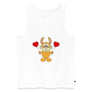 LUFTBALLONS - LIEBE - HASE - TIER - KIND - BABY - Männer Premium Bio Tank Top - Weiß - Vorne - Michal (187cm)