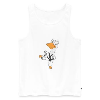 GANS - SELBSTVERTEIDIGUNG - KARATE - JUDO - SPORT - Männer Premium Bio Tank Top - Weiß - Vorne - Michal (187cm)